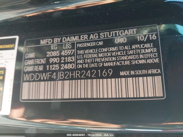 WDDWF4JB2HR242169 Mercedes-Benz C 300 Luxury/sport