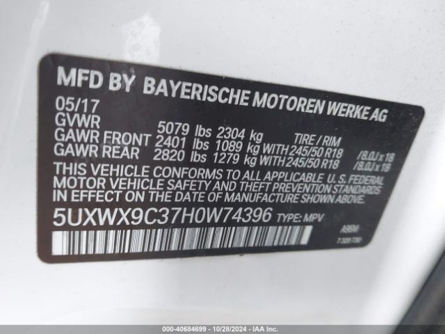 5UXWX9C37H0W74396 BMW X3 Xdrive28i