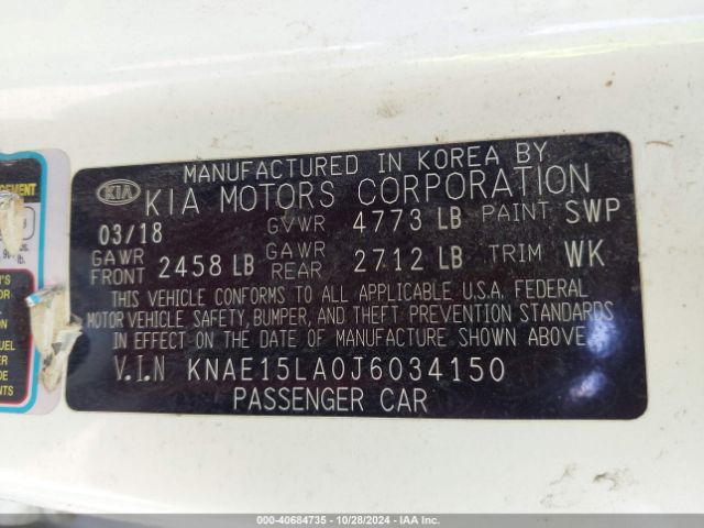 KIA Stinger 2018 KNAE15LA0J6034150 Image 9