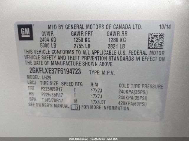 2GKFLXE37F6194723 GMC Terrain Slt-1