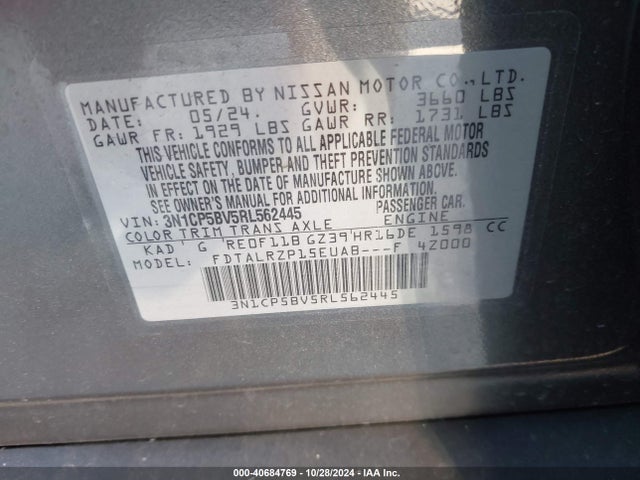 Nissan Kicks S Xtronic Cvt 2024 3N1CP5BV5RL562445 Image 9