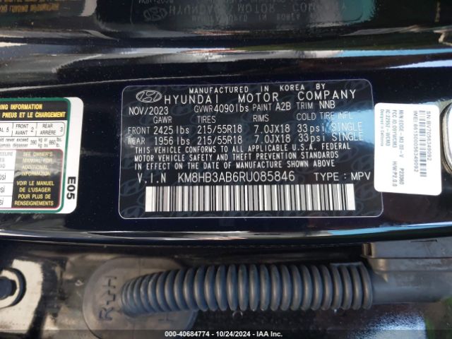 KM8HB3AB6RU085846 Hyundai Kona Sel