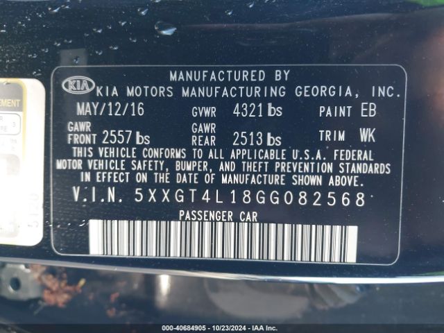 5XXGT4L18GG082568 KIA Optima Lx Turbo
