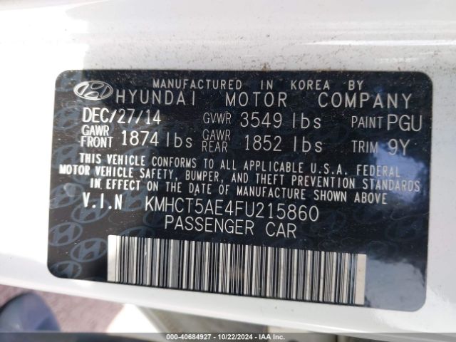 KMHCT5AE4FU215860 Hyundai ACCENT GS