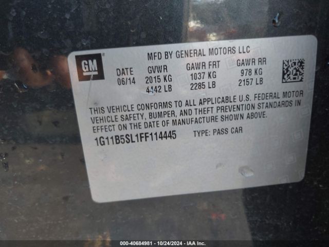 1G11B5SL1FF114445 Chevrolet MALIBU LS