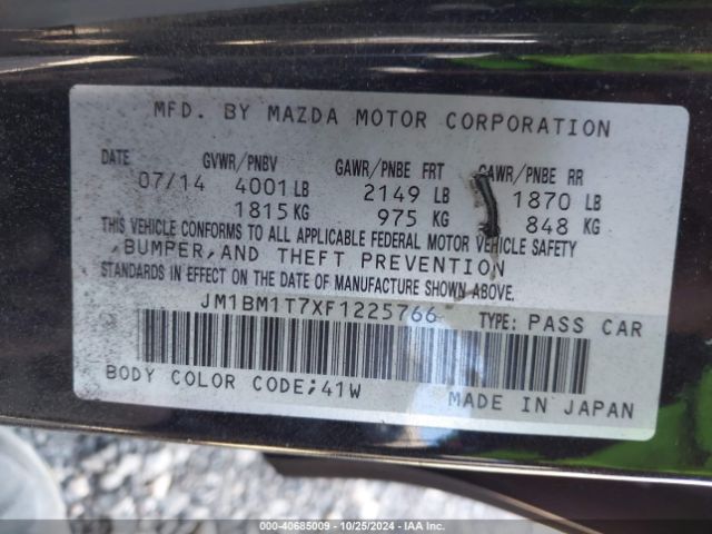 JM1BM1T7XF1225766 Mazda Mazda3 I Sv
