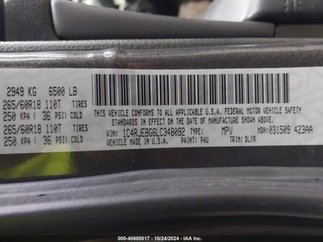 1C4RJEBG6LC348092 Jeep Grand Cherokee Limited 4x2