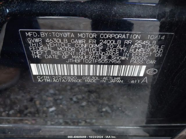JTHBF1D21F5057956 Lexus IS 250