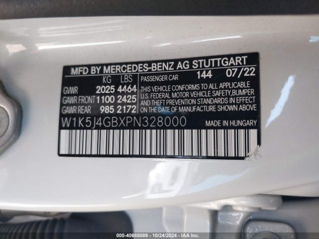 W1K5J4GBXPN328000 Mercedes-Benz m260
