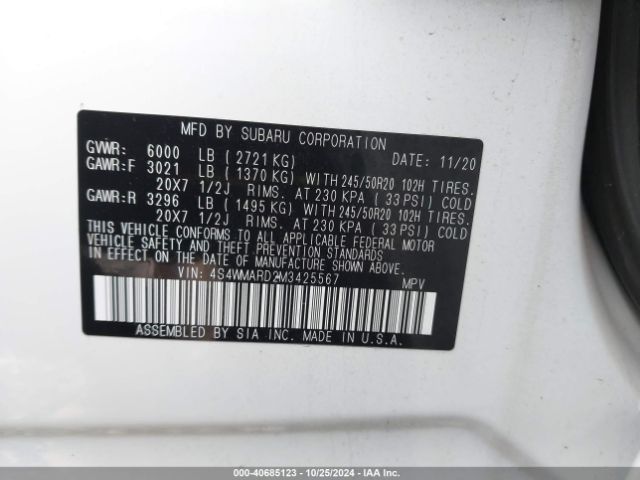 4S4WMARD2M3425567 Subaru Ascent Touring