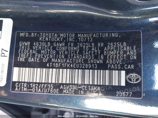 Toyota CAMRY SE 2014 4T1BF1FK4EU328913 Image 9
