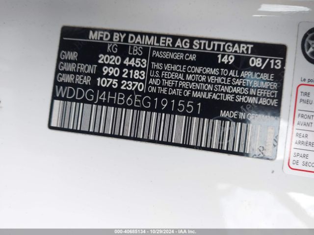 WDDGJ4HB6EG191551 Mercedes-Benz C 250