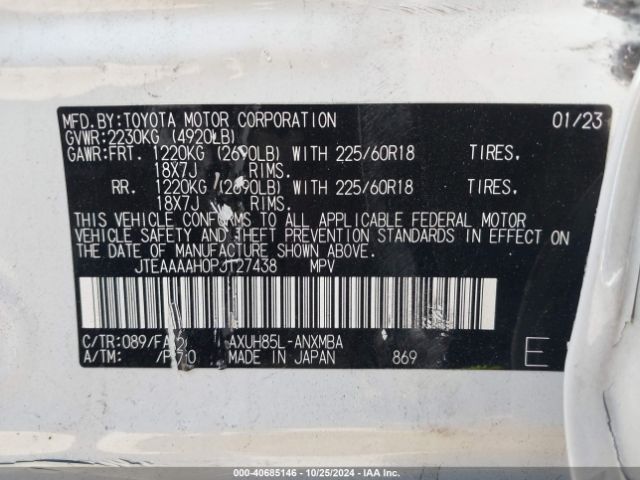 JTEAAAAH0PJ127438 Toyota VENZA LE