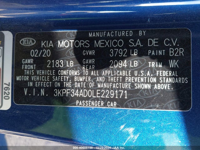 KIA Forte Gt-line 2020 3KPF34AD0LE229171 Image 9