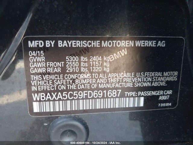 WBAXA5C59FD691687 BMW 535d