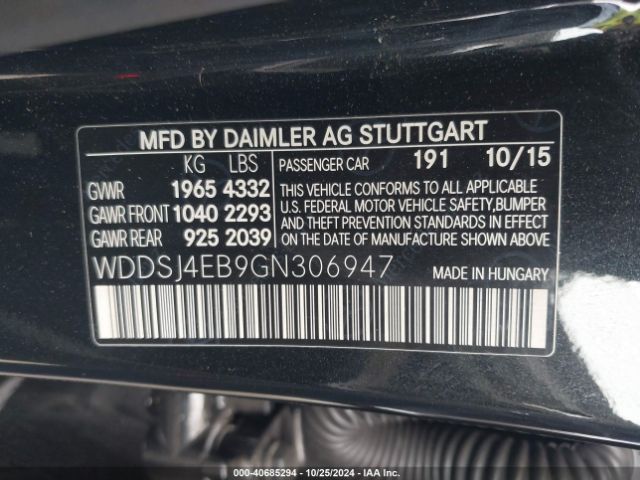 WDDSJ4EB9GN306947 Mercedes-Benz CLA 250
