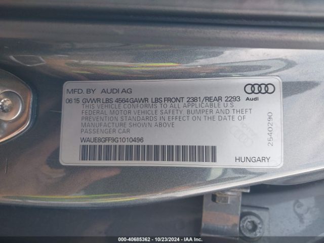 WAUE8GFF9G1010496 Audi A3 2.0t Premium