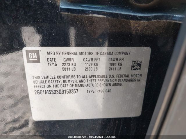 2G61M5S33G9153357 Cadillac Xts Luxury Collection