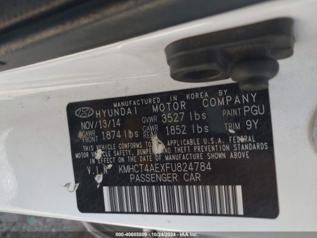 KMHCT4AEXFU824784 Hyundai ACCENT GLS