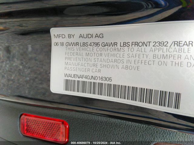 WAUENAF40JN016305 Audi A4 2.0t Premium/2.0t Tech Premium