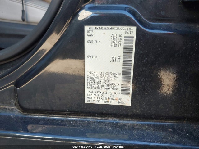 1N4AL4FVXLC115364 Nissan Altima Platinum Vc-turbo Fwd