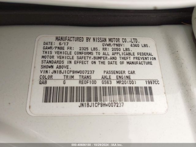 JN1BJ1CP9HW007237 Nissan Rogue Sport S