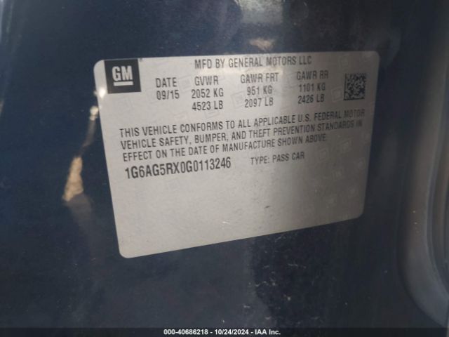 1G6AG5RX0G0113246 Cadillac Ats Standard