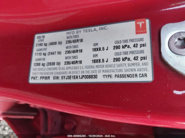 2018 TESLA MODEL 3 5YJ3E1EA1JF008830 Photo 8