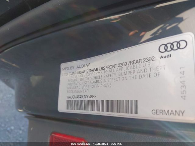 WAUGMAF40LN004699 Audi A4 Premium 40 Tfsi Front-wheel Drive S Tronic