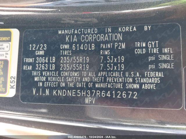 KNDNE5H37R6412672 KIA Carnival Mpv Sx Prestige