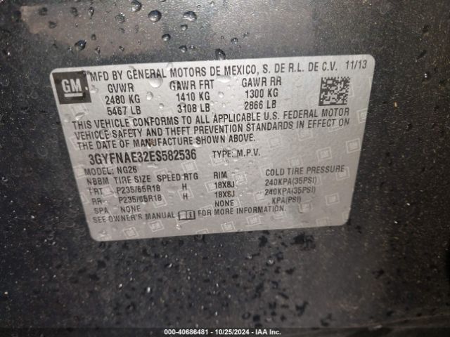 3GYFNAE32ES582536 Cadillac Srx Standard