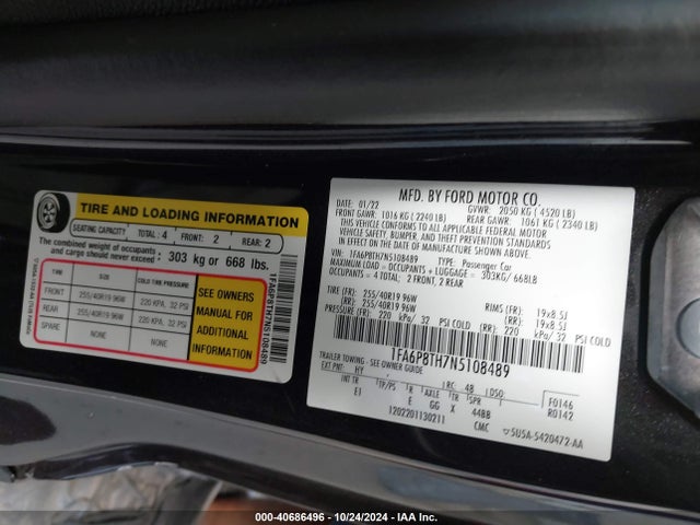 Ford Mustang Ecoboost Premium 2022 1FA6P8TH7N5108489 Image 9
