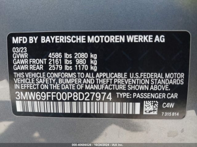 3MW69FF00P8D27974 BMW 330I