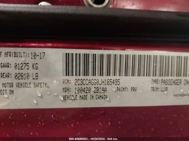 2C3CCAGG0JH165495 Chrysler 300