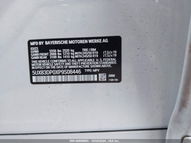 5UX83DP0XP9S08446 BMW X3 M40i