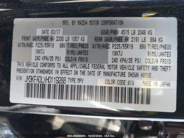 JM3KFADLXH0119288 Mazda Cx-5 Grand Touring