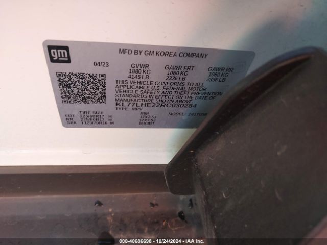 KL77LHE22RC030284 Chevrolet Trax Fwd Lt