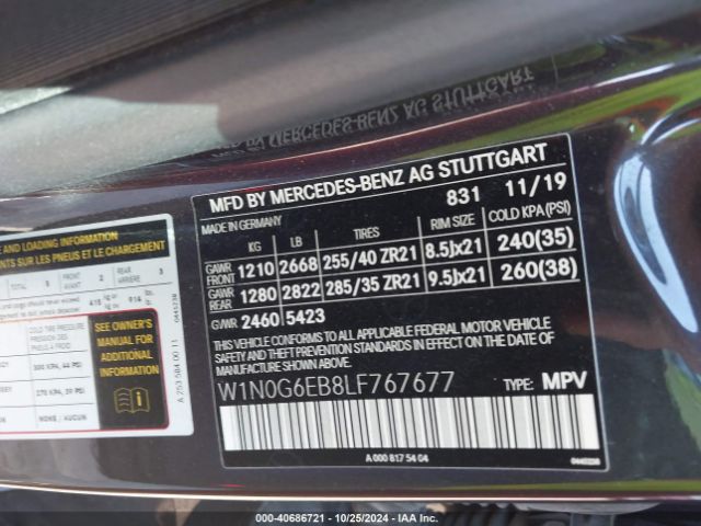 W1N0G6EB8LF767677 Mercedes-Benz Amg Glc 43 4matic