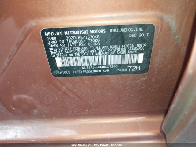 ML32A3HJ0JH007346 Mitsubishi MIRAGE ES