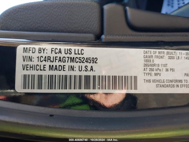 1C4RJFAG7MC524592 Jeep Grand Cherokee Laredo E 4x4