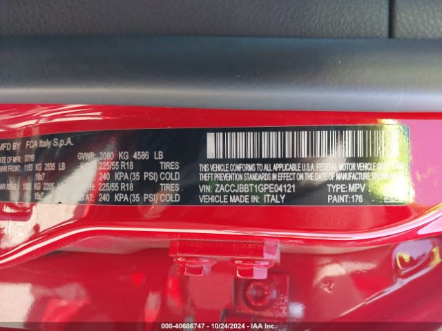 ZACCJBBT1GPE04121 Jeep Renegade Latitude