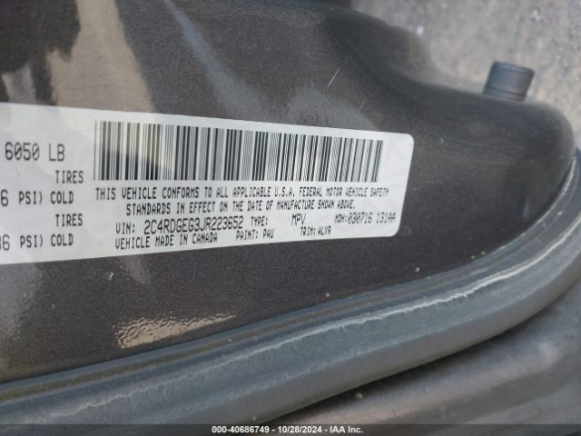 2C4RDGEG3JR223652 Dodge Grand Caravan Gt