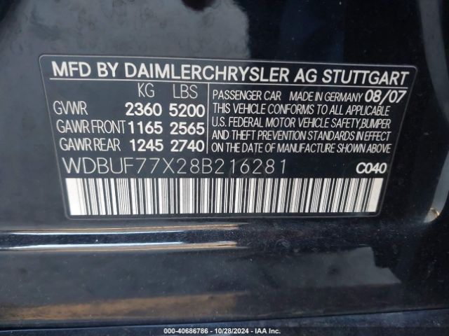 2008 MERCEDES-BENZ E 63 AMG WDBUF77X28B216281 Photo 8
