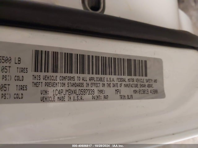 1C4PJMBX4LD597339 Jeep Cherokee Trailhawk Elite 4x4