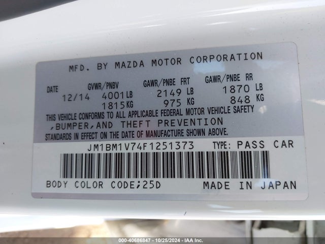 Mazda Mazda3 I Touring 2015 JM1BM1V74F1251373 Image 9