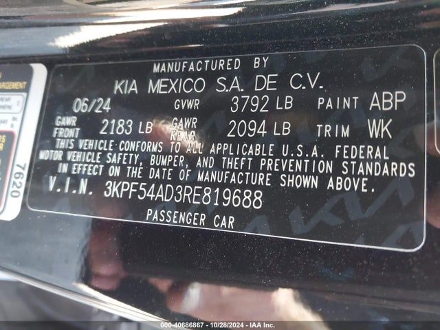 KIA Forte Gt-line 2024 3KPF54AD3RE819688 Image 9