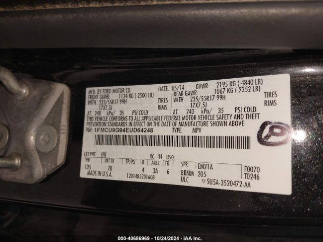 1FMCU9G94EUD64248 Ford ESCAPE SE