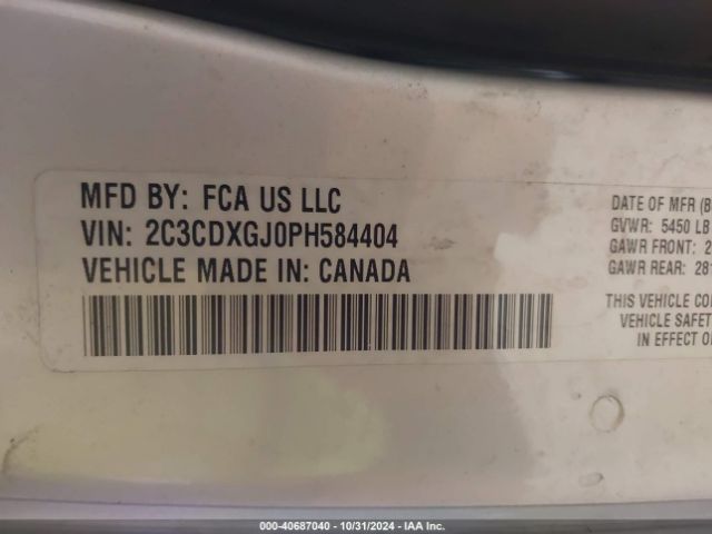 2C3CDXGJ0PH584404 Dodge Charger Scat Pack