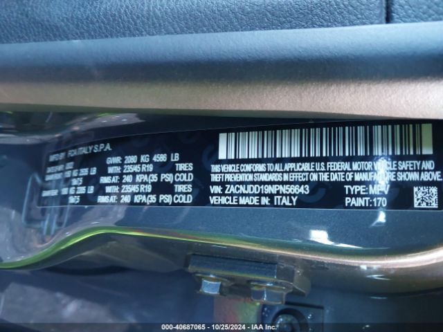 ZACNJDD19NPN56643 Jeep Renegade Limited 4x4