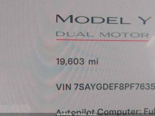 7SAYGDEF8PF763563 Tesla Model Y Performance Dual Motor All-wheel Drive